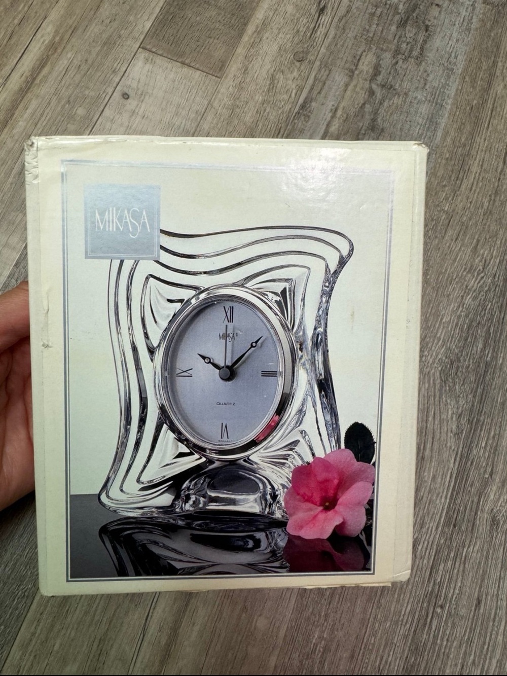 New Mikasa Clear Glass Table Clock - Crystal Finish